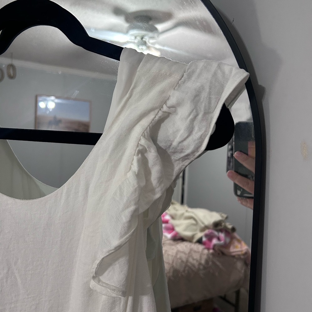 CeCe White Ruffle Sleeve Maxi Dress sz XL - Picture 6 of 11